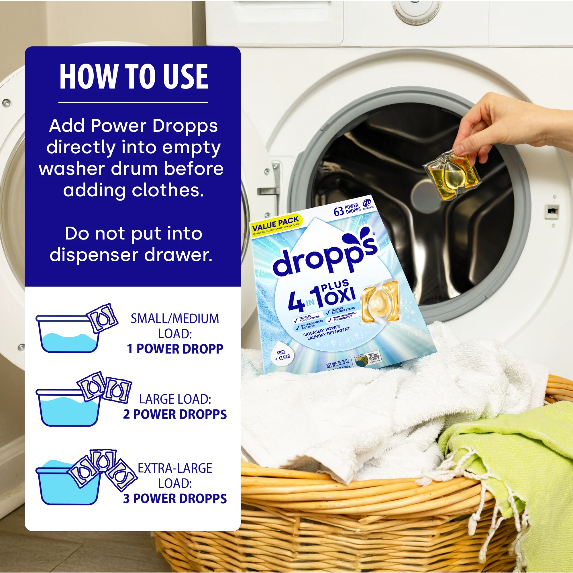 4-in-1 Plus Oxi Biobased Power Laundry Detergent Pods, Unscented - Image 8