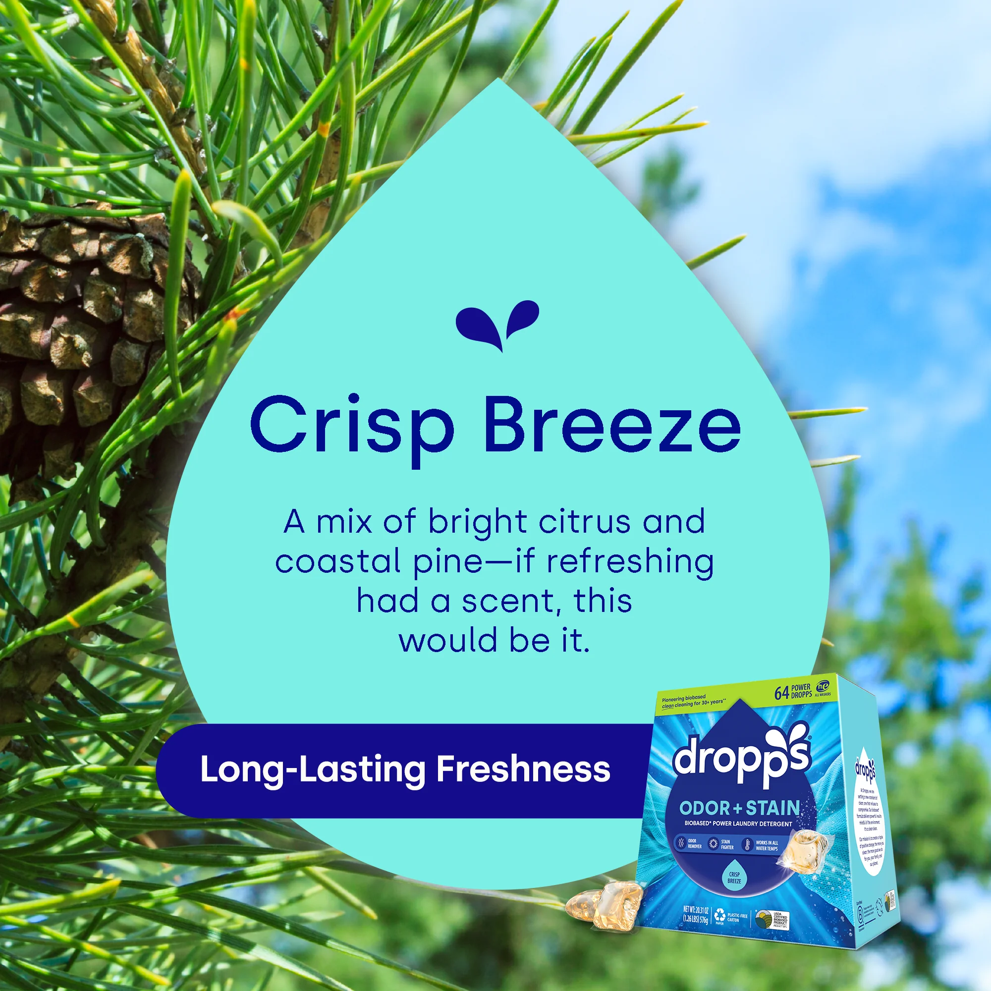 Odor & Stain Laundry Detergent Pods, Crisp Breeze - Image 4