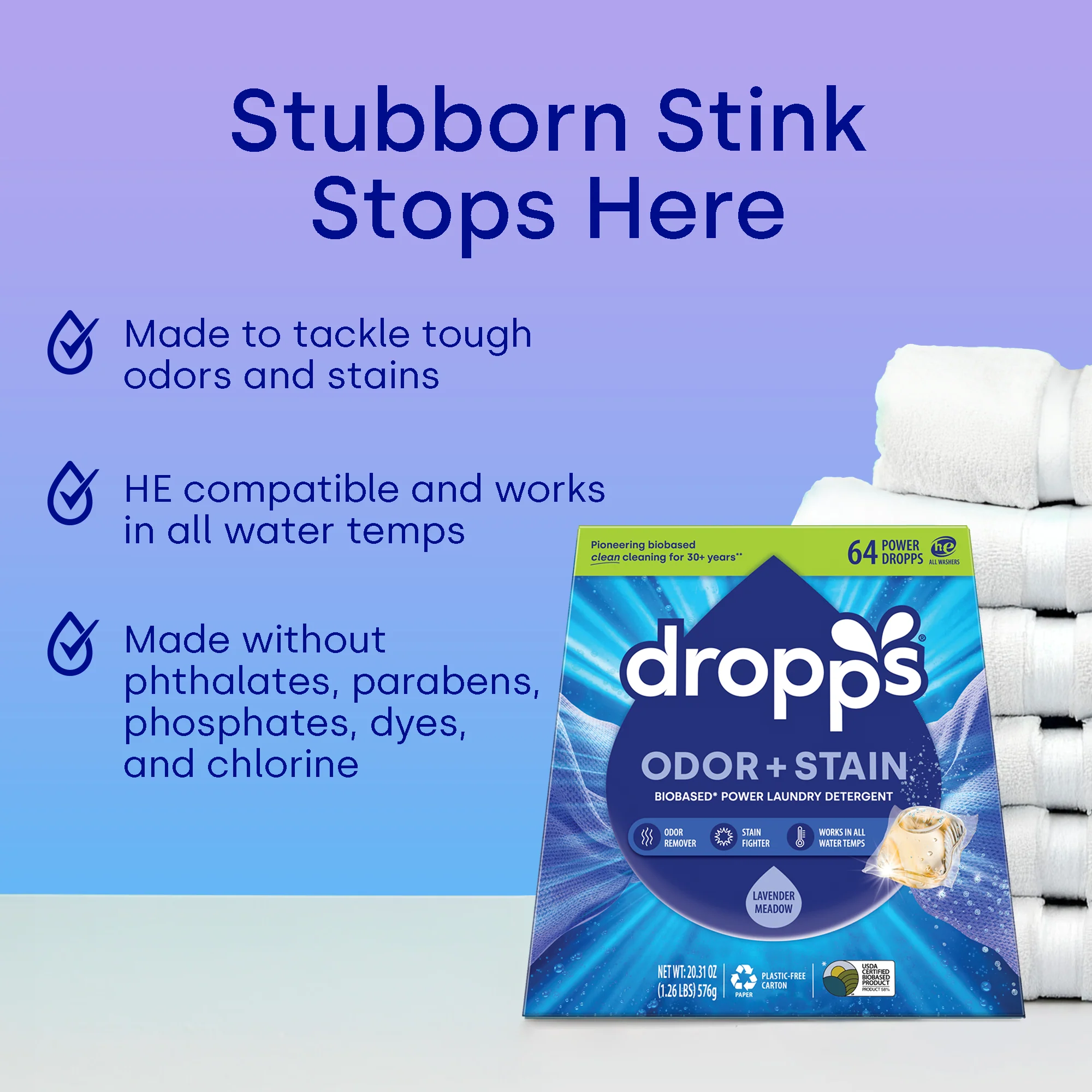 Odor & Stain Laundry Detergent Pods, Lavender Meadow - Image 5