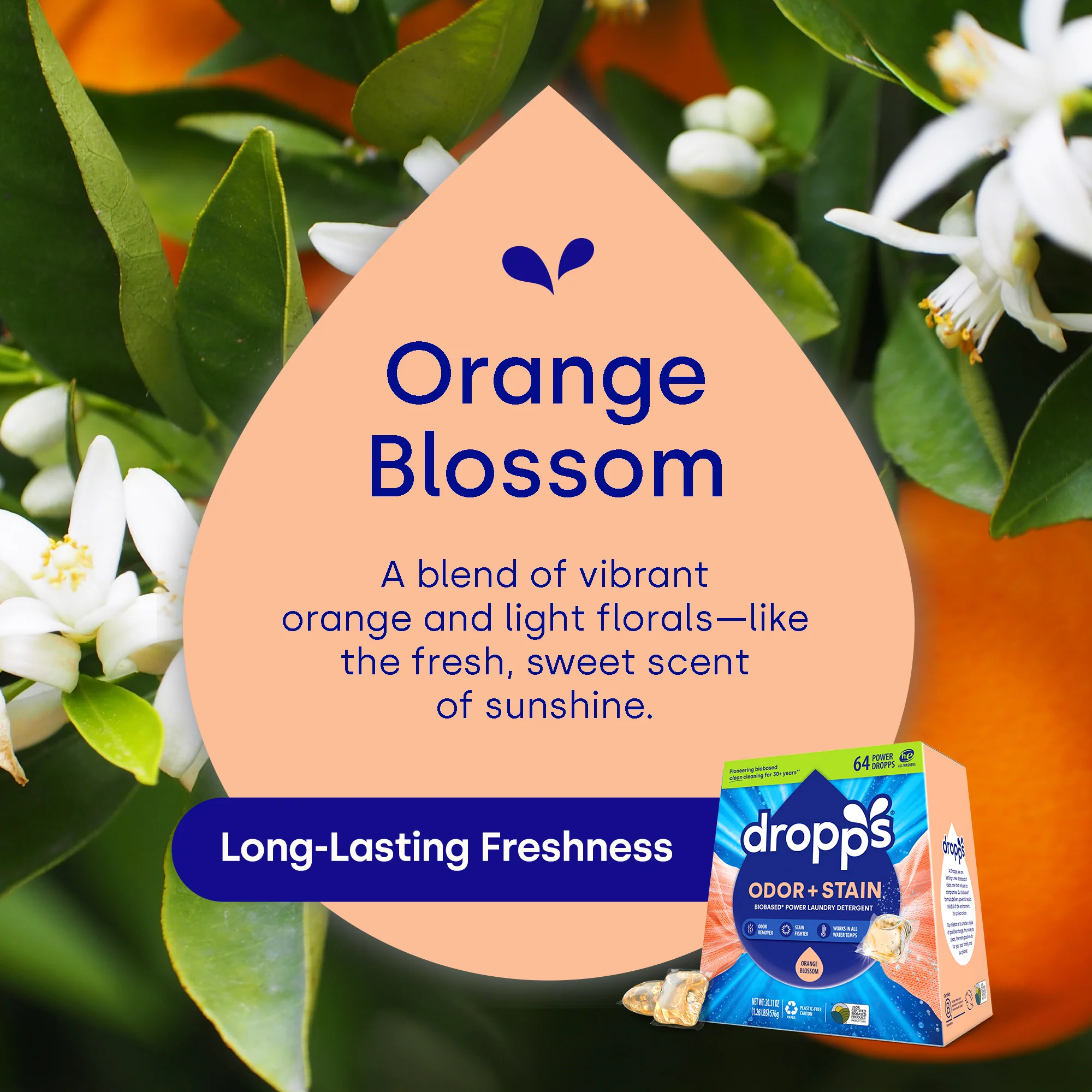 Odor & Stain Laundry Detergent Pods, Orange Blossom - Image 4