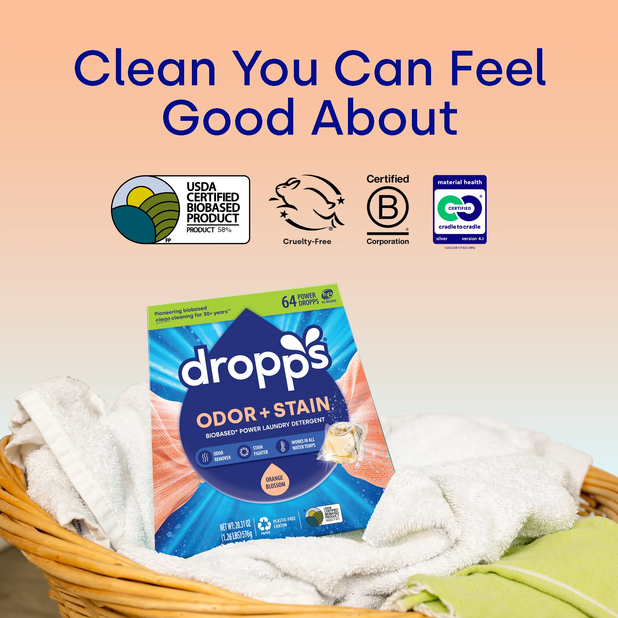 Odor & Stain Laundry Detergent Pods, Orange Blossom - Image 6