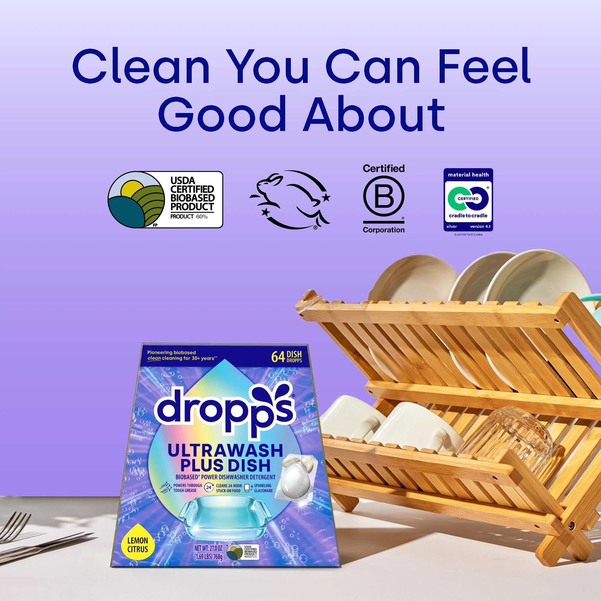 UltraWash Plus Biobased Power Dishwasher Detergent Pods, Lemon Citrus - Image 7